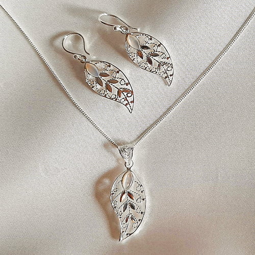 Leaf Handmade filigree jewelry set